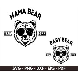 Mama Bear svg, Bear Mama Svg, Mama Baby Bear Svg, Mom Life Svg, Mother's Day Svg, Mom Svg Files, Instant download