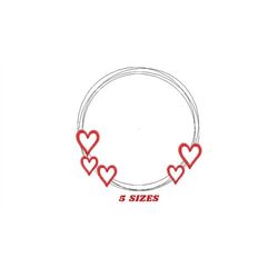 Heart Monogram Frame embroidery designs - Hearts embroidery design machine embroidery pattern - Wedding embroidery file