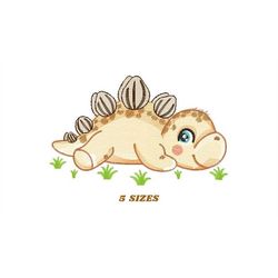 Dinosaur embroidery designs - Dino embroidery design machine embroidery pattern - instant download - stegosaurus embroid