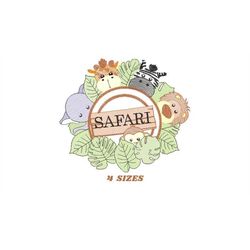 Safari embroidery designs - Animals embroidery design machine embroidery pattern - Zebra embroidery file - monkey elepha