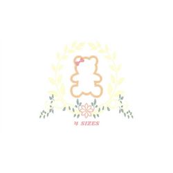 Bear embroidery designs - Laurel embroidery design machine embroidery pattern - wreath king bear applique design - baby