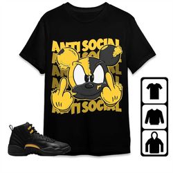 AJ 12 Black Taxi Unisex T-Shirt, Sweatshirt, Hoodie, Anti Social Mickey, Shirt To Match Sneaker
