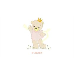 Bear embroidery designs - Ballerina embroidery design machine embroidery pattern - Baby girl embroidery file - Ballerina