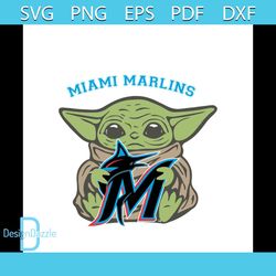 Miami Marlins Baby Yoda Svg, Sport Svg, Sport Logo Team Svg, Sport Gift Svg, Baby Yoda Svg, Miami Marlins Svg, Miami Mar