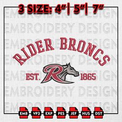 NCAA Rider Broncs Embroidery files, NCAA Embroidery Designs, Rider Broncs Machine Embroidery Pattern
