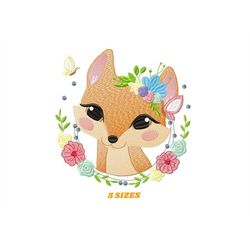 Fox embroidery designs - Woodland animal embroidery design machine embroidery pattern - Baby girl embroidery file - inst