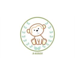 Monkey embroidery designs - Safari embroidery design machine embroidery pattern - Animal embroidery file - Tag Monkey ap