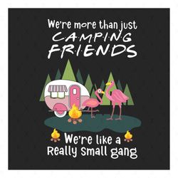 We're More Than Just Camping Friends We're Like A Really Small Gang Svg, Camping Svg, Camper, Gift For Friends, Flamingo