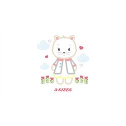 Cat embroidery design - Animal embroidery designs machine embroidery pattern - Kitty embroidery file - baby girl embroid