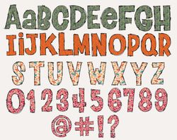 Fall Doodle Alphabet Bundle, Doodle Letters, Numbers And Letter, Autum