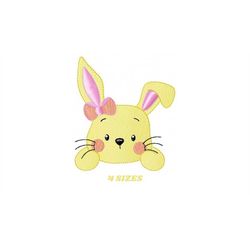 Bunny face embroidery design - Rabbit embroidery designs machine embroidery pattern - Baby girl embroidery file - Easter
