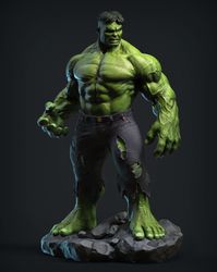 Hulk Marvel 3D printed hand painted custom figure 1/6, Hulk statue handpaint high detail,