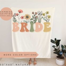 bride blanket, engagement blanket, honeymoon blanket, bridal gift, wildflower wedding blanket, bridal shower gift, wildf