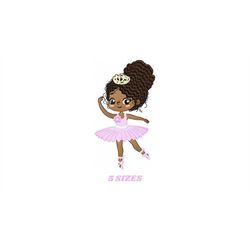 Curly hair Ballerina embroidery designs - Ballet embroidery design machine embroidery pattern - instant download - Baby