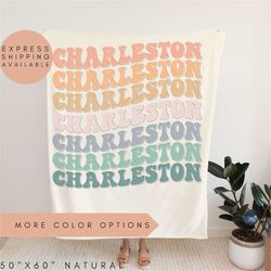 Groovy Charleston Bachelorette Party Blankets, Charleston Bride,Charleston Girl's Trip,Charleston Girl's Weekend,Vintage