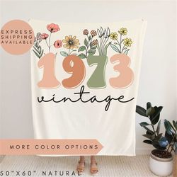 50th Birthday Blanket, Vintage 1973 Blanket,50th Birthday Gift For Women,50th Birthday Gift For Men,50th Birthday Friend