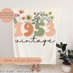 70th Birthday Blanket, Vintage 1953 Blanket,70th Birthday Gift For Women,70th Birthday Gift For Men,70th Birthday Friend