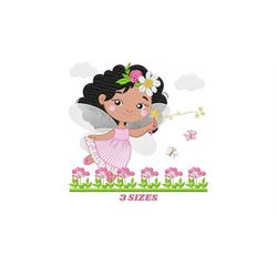 Fairy embroidery designs - Baby girl embroidery design machine embroidery pattern - Fantasy Pixie embroidery file - down