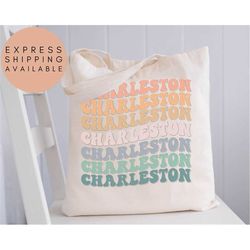 Groovy Charleston Bachelorette Party Tote Bags, Charleston Bride, Charleston Girl's Trip, Charleston Girl's Weekend,Vint