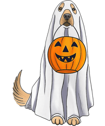 golden retriever ghost pumpkin halloween fall .pnggolden retriever ghost pumpkin halloween fall