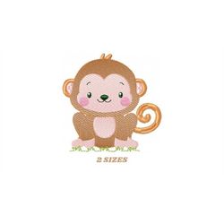 Monkey embroidery designs - Safari embroidery design machine embroidery pattern - Animal embroidery file - baby boy embr