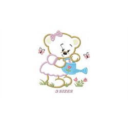 Bear embroidery designs - Teddy embroidery design machine embroidery pattern - Baby Girl embroidery file - instant downl