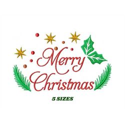 Merry Xmas embroidery designs - Christmas embroidery design machine embroidery pattern - Winter Holiday embroidery file