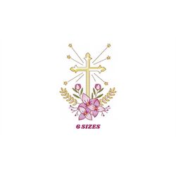 Cross embroidery designs - Religious embroidery design machine embroidery pattern - Catholic embroidery file - Cross wit