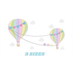 ballon embroidery designs - hot air balloon embroidery design machine embroidery pattern - sky with clouds embroidery -