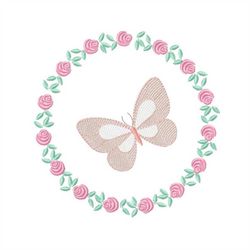 Frame embroidery designs - Flower embroidery design machine embroidery pattern - Rose embroidery file girl embroidery -