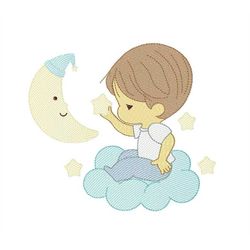 Baby boy embroidery designs - Cloud embroidery design machine embroidery pattern - Angel with clouds embroidery file - i
