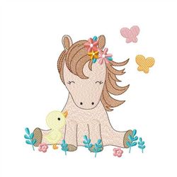 Horse embroidery design - Baby Girl embroidery designs machine embroidery pattern - Duck embroidery file Bird embroidery