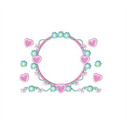 Monogram Frame embroidery designs - Flower embroidery design machine embroidery pattern - Rose wreath embroidery file -