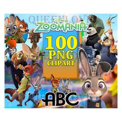 100 Zootopia Clipart Bundle, Animals Cartoon Movie Clipart, Zootropolis Png, Nick Wilde Png, Judy Hopps Png
