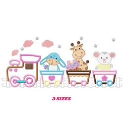 Train embroidery designs - Animals embroidery design machine embroidery pattern - Baby boy embroidery file - Train appli