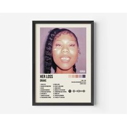 Drake Poster | Her Loss Poster | Her Loss Playlist | Drake Album| Album Cover Poster | Album Cover Wall Art | Premium Po
