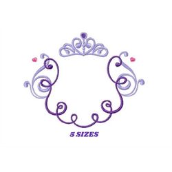 Crown embroidery designs - Princess Frame embroidery design machine embroidery pattern - newborn embroidery file - Princ