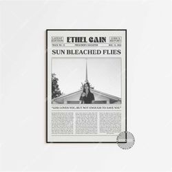 ethel cain retro newspaper print, sun bleached flies poster, lyrics print, preachers daughter, ethel cain poster, home d