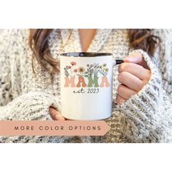 custom mama mug, mom est 2023, mama est mug, mother's day coffee mug, mothers day gift for new mom gift, baby shower gif