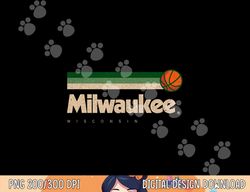 Green Milwaukee Basketball B-Ball Wisconsin Retro Milwaukee  png, sublimation copy