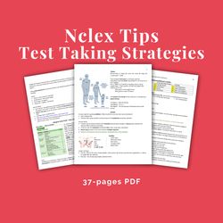 NCLEX TIPS, Test Taking Strategies, 37 Pages, Digital Download