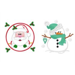 Xmas embroidery designs - Santa Claus embroidery design machine embroidery pattern - Snowman embroidery file - Christmas