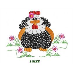 Chicken embroidery designs - Rooster embroidery design machine embroidery pattern - instant download - Kitchen cloth emb