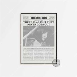 the smiths retro newspaper print, there is a light that never goes out poster, lyrics print, the smiths poster, home dec