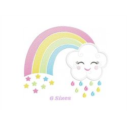 Cloud embroidery design - Rainbow embroidery design machine embroidery patterns - Baby girl embroidery file - rainbow sk