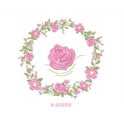 Frame embroidery designs - Flower embroidery design machine embroidery pattern - rose embroidery file girl embroidery -