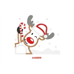 Christmas Rudolf Reindeer Embroidery Design - Xmas embroidery designs machine embroidery pattern - Holiday embroidery fi
