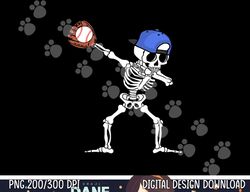 Dabbing Skeleton Baseball Halloween Player Catcher Pitcher png,sublimation copy