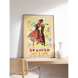 Spanish Exhibition Art Poster, Spanish Print, Floral Print, Vintage Wall Art, Home Decor, Abstract Art, Spain Travel Pos