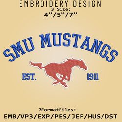 SMU Mustangs embroidery design, NCAA Logo Embroidery Files, NCAA SMU Mustangs, Machine Embroidery Pattern
